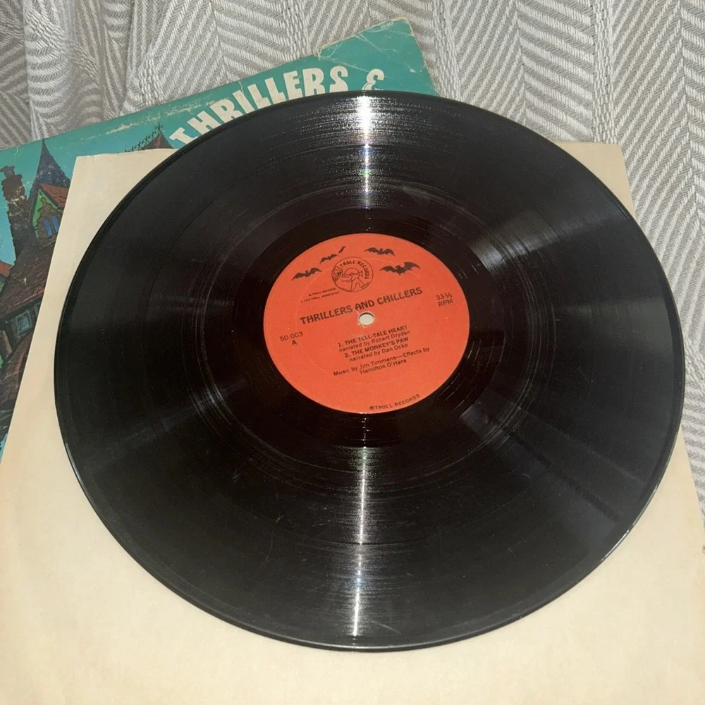 THRILLERS & CHILLERS halloween stories LP '73 TROLL spooky ghost poe ralph bell!